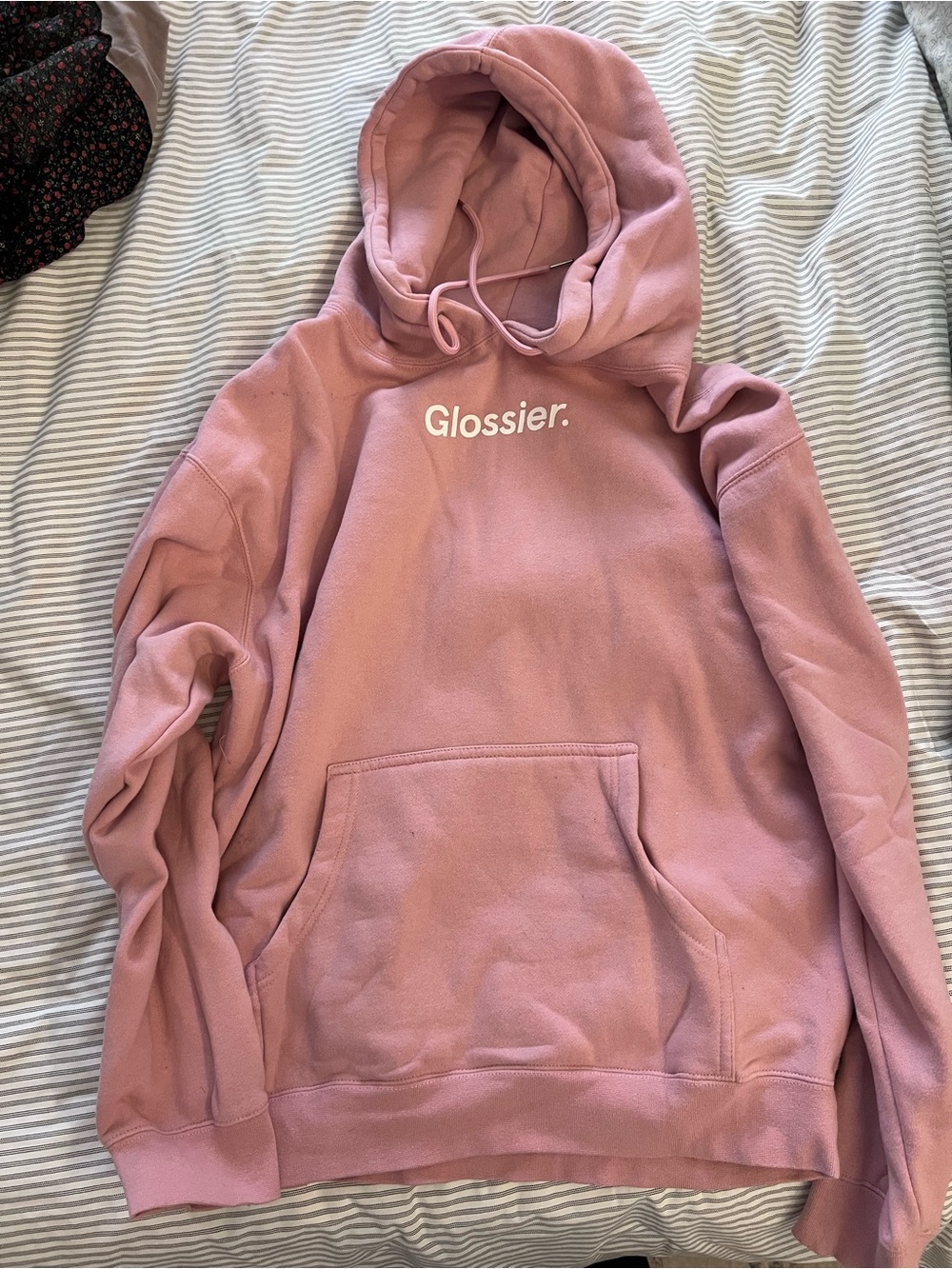 Glossier Dusty Pink Crewneck Hoodie - Women's Sweater